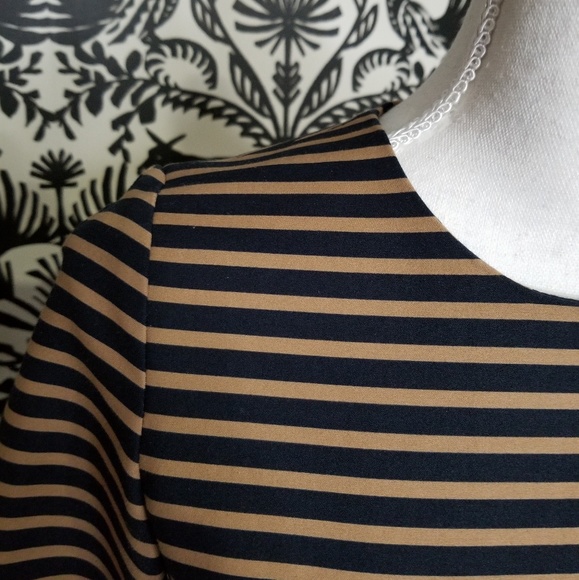 GAP Navy & Tan Stripe A-Line Dress Sz 0 - Picture 4 of 6